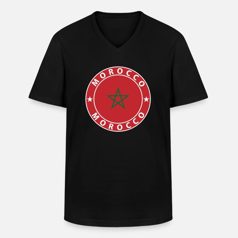 Marokko - Männer-T-Shirt mit V-Ausschnitt - Schwarz