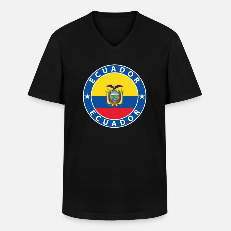 Ecuador - Männer-T-Shirt mit V-Ausschnitt - Schwarz