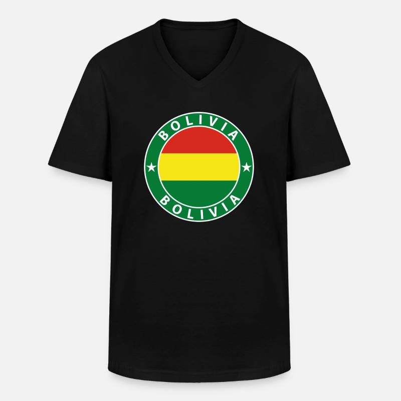 Bolivia - Männer-T-Shirt mit V-Ausschnitt - Schwarz