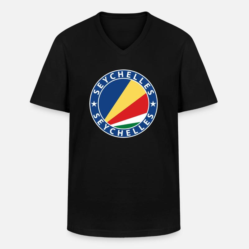 Seychellen - Männer-T-Shirt mit V-Ausschnitt - Schwarz