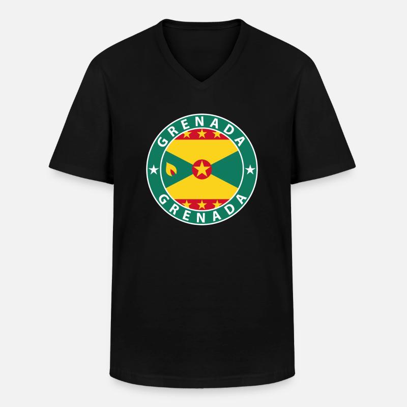 Grenada - Männer-T-Shirt mit V-Ausschnitt - Schwarz