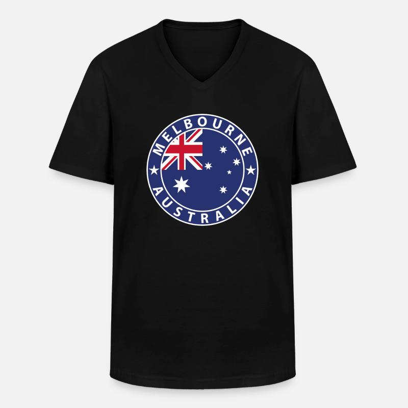 Melbourne - Männer-T-Shirt mit V-Ausschnitt - Schwarz