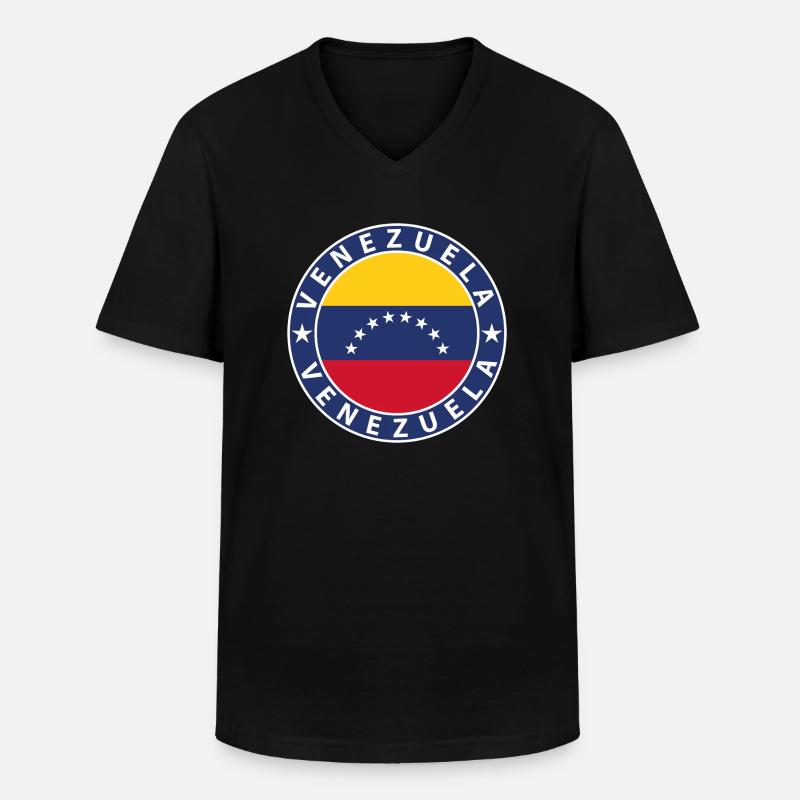 Venezuela - Männer-T-Shirt mit V-Ausschnitt - Schwarz