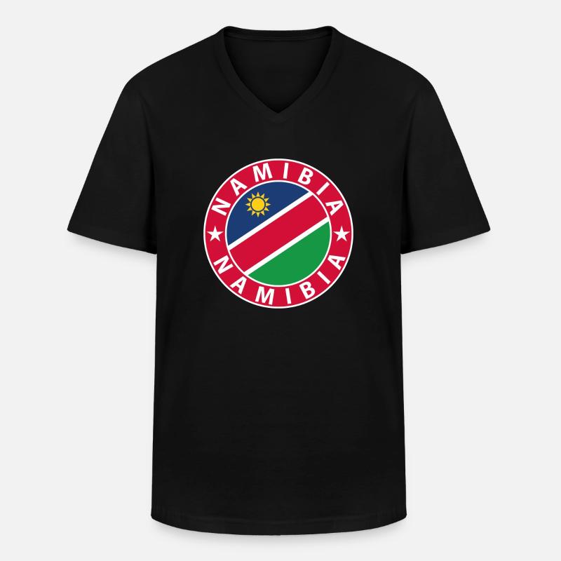 Namibia - Männer-T-Shirt mit V-Ausschnitt - Schwarz