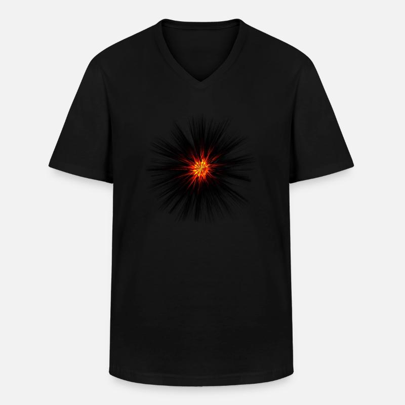 Dunkle Explosion - Männer-T-Shirt mit V-Ausschnitt - Schwarz