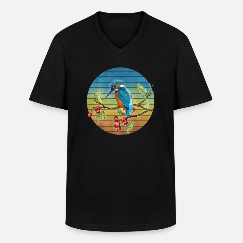 Bunter Vogel - Männer-T-Shirt mit V-Ausschnitt - Schwarz