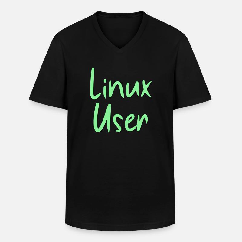 Linux Users - Men's V-Neck T-Shirt - black