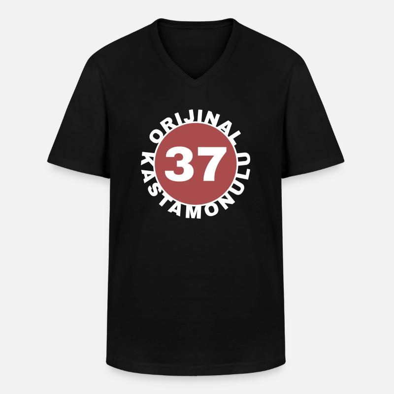 Kastamonu - Männer-T-Shirt mit V-Ausschnitt - Schwarz