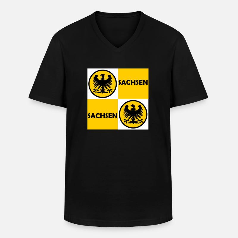 Der Sachse - Männer-T-Shirt mit V-Ausschnitt - Schwarz