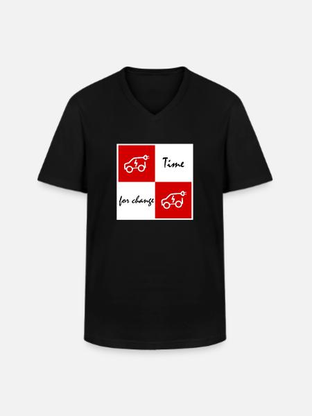 Time for electric - Men's V-Neck T-Shirt - black