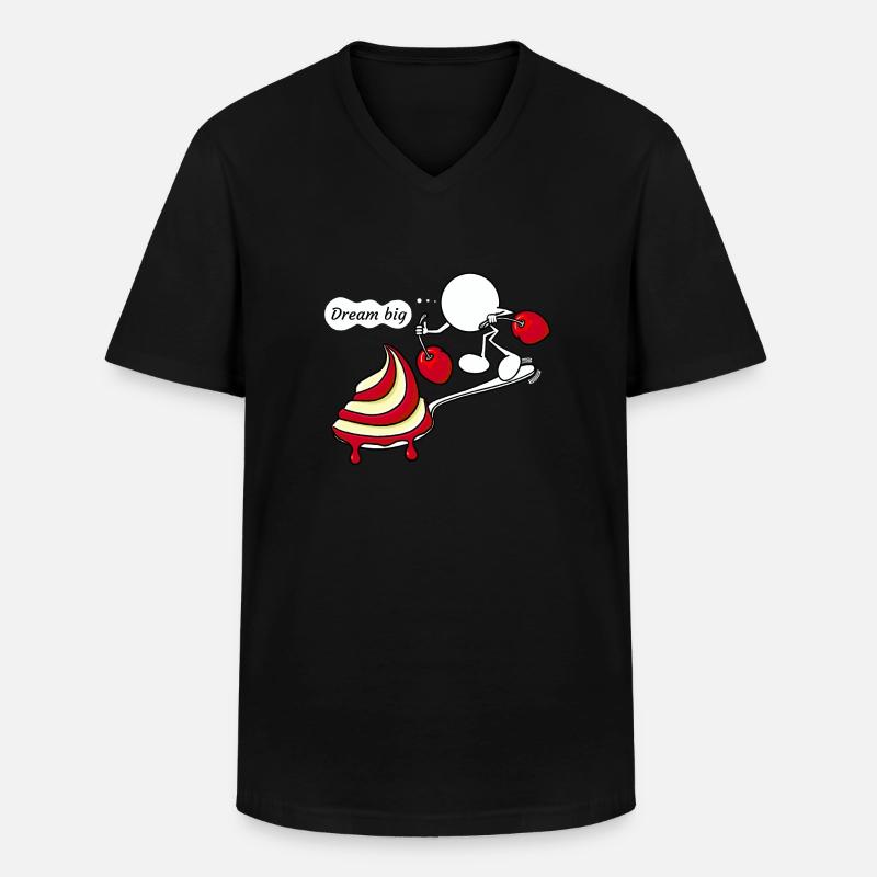 Dream Big Plain Doddle - Männer-T-Shirt mit V-Ausschnitt - Schwarz