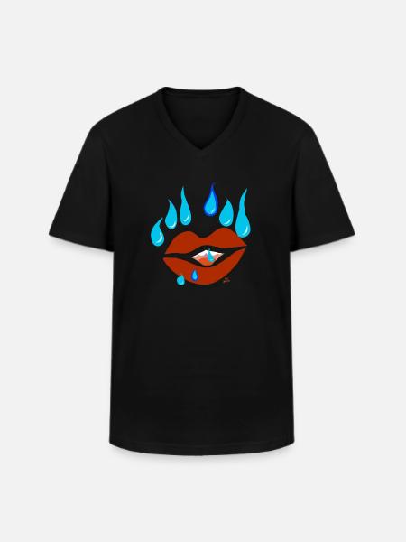Lips seek tears v11.00 - Men's V-Neck T-Shirt - black