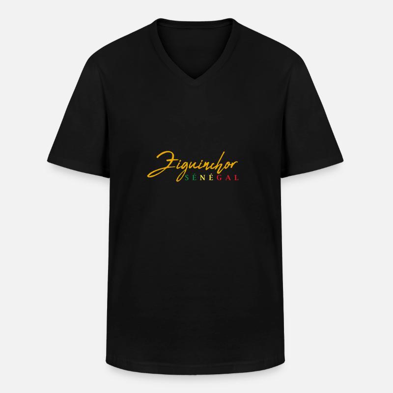 Ziguinchor Senegal - Männer-T-Shirt mit V-Ausschnitt - Schwarz