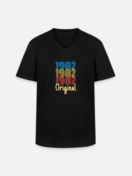 1982 Original / Birthday Gift - Men's V-Neck T-Shirt - black