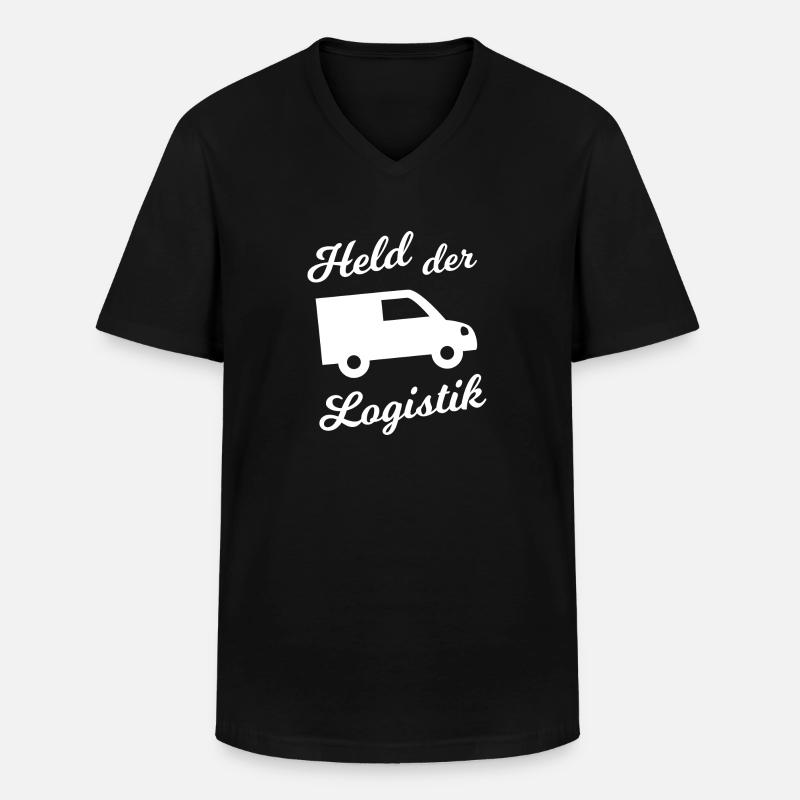 Der Logistiker - Männer-T-Shirt mit V-Ausschnitt - Schwarz