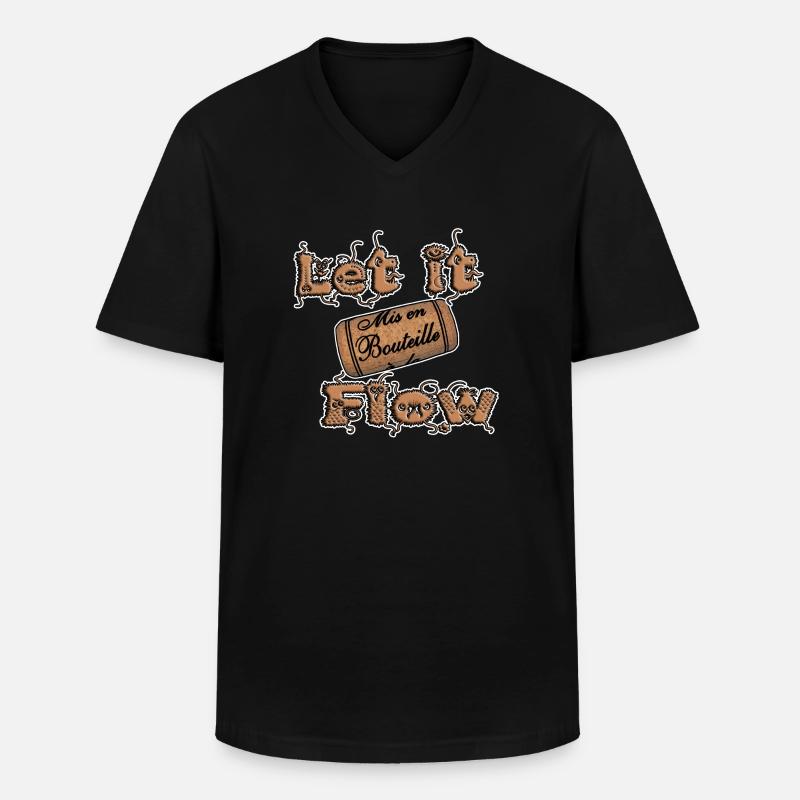 Kork fließen lassen - Männer-T-Shirt mit V-Ausschnitt - Schwarz
