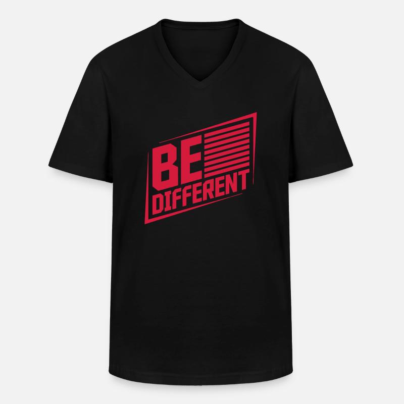 Be different Logo Design - Männer-T-Shirt mit V-Ausschnitt - Schwarz