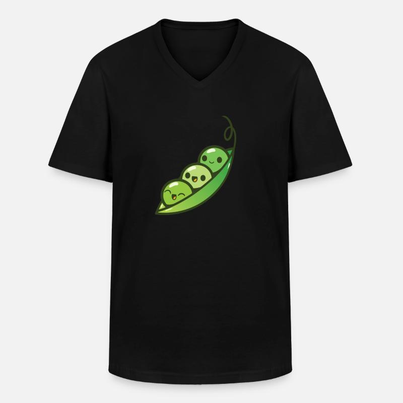 Happier than they've ever bean! - Männer-T-Shirt mit V-Ausschnitt - Schwarz