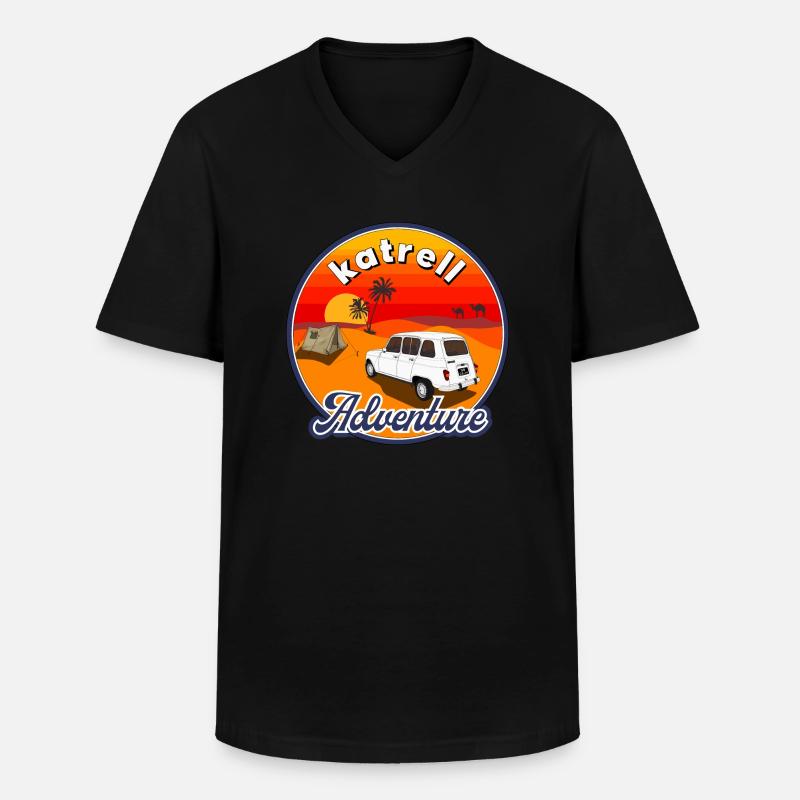 KATRELL 4L - Männer-T-Shirt mit V-Ausschnitt - Schwarz