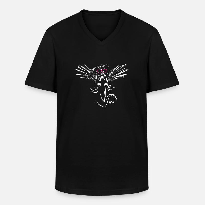 Wormser Drachendame - Männer-T-Shirt mit V-Ausschnitt - Schwarz