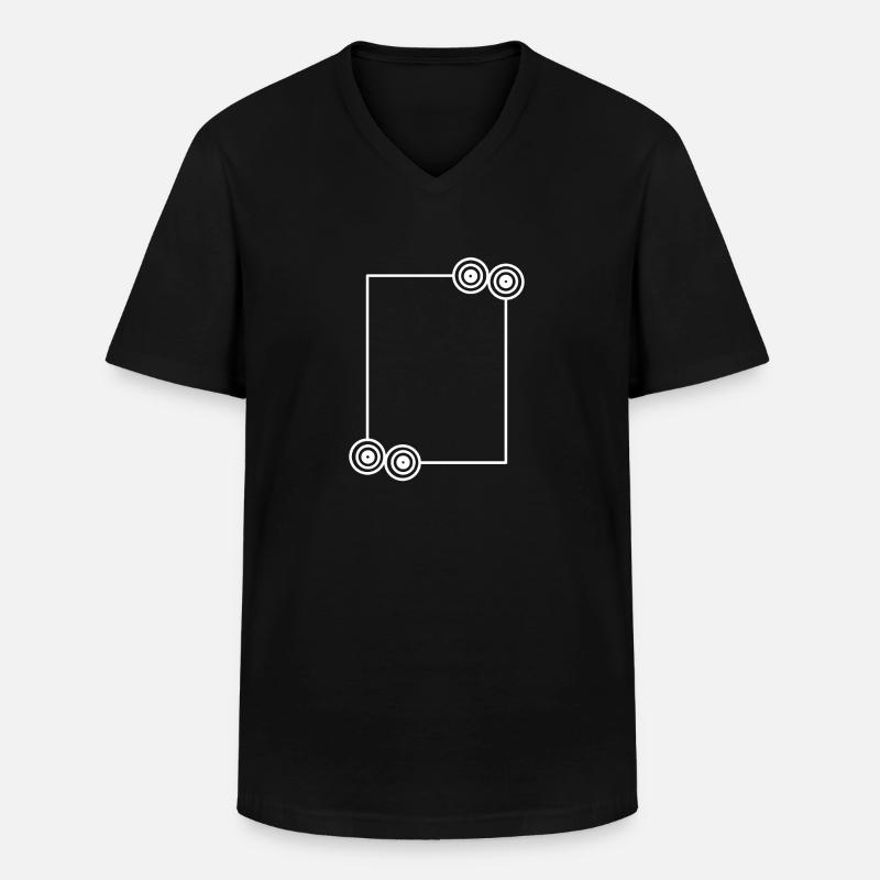 Elongated white frame basic text - Men's V-Neck T-Shirt - black