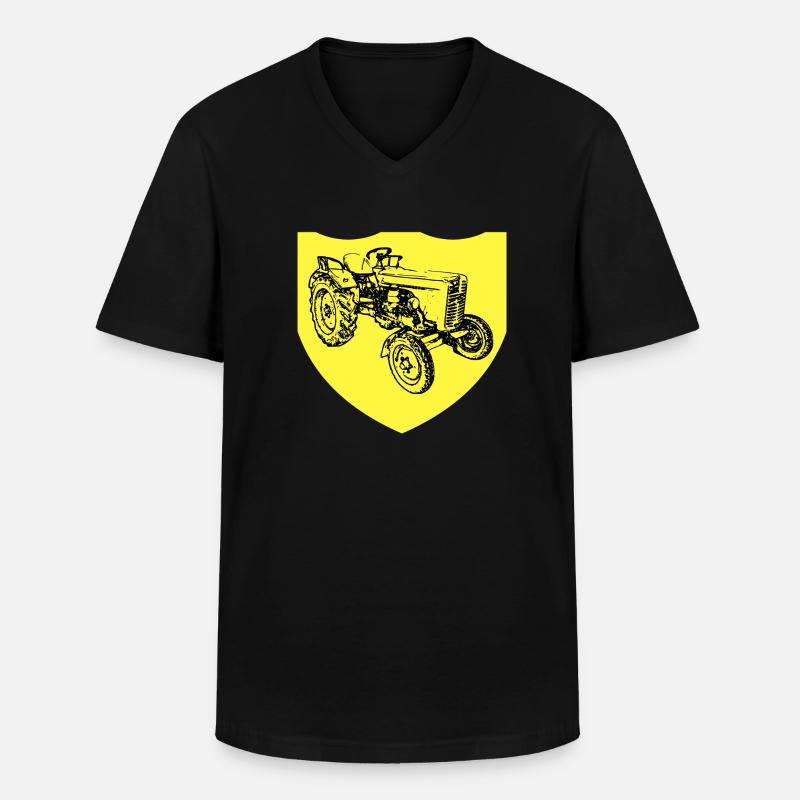 Traktor - Männer-T-Shirt mit V-Ausschnitt - Schwarz