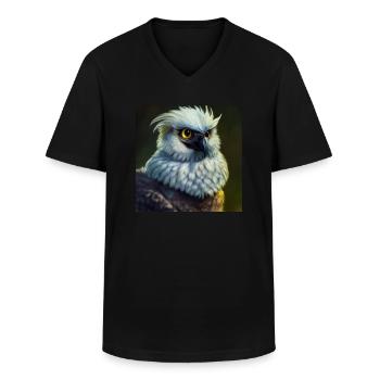 Griffon Oiseau Aigle Majestueux - T-shirt col V Homme - noir - Devant - AI Model Male 178 dark (178cm)