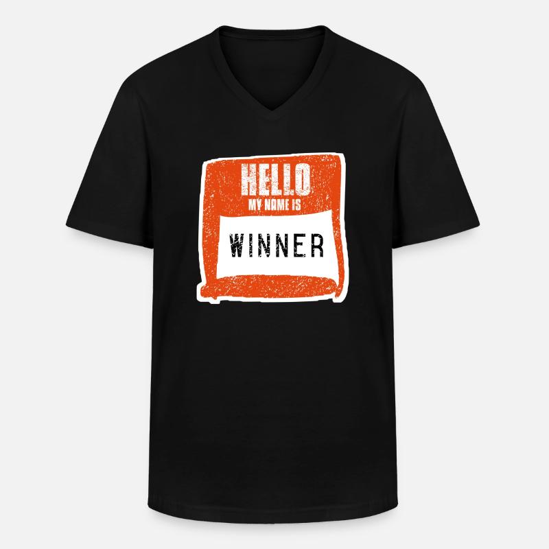 Gewinner - Sieger - Männer-T-Shirt mit V-Ausschnitt - Schwarz