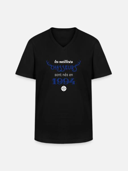 Anniversaire chasseur 1994 - T-shirt col V Homme - noir