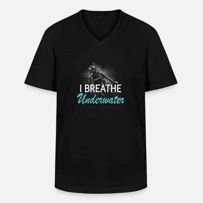 Ich atme unter Wasser - Männer-T-Shirt mit V-Ausschnitt - Schwarz