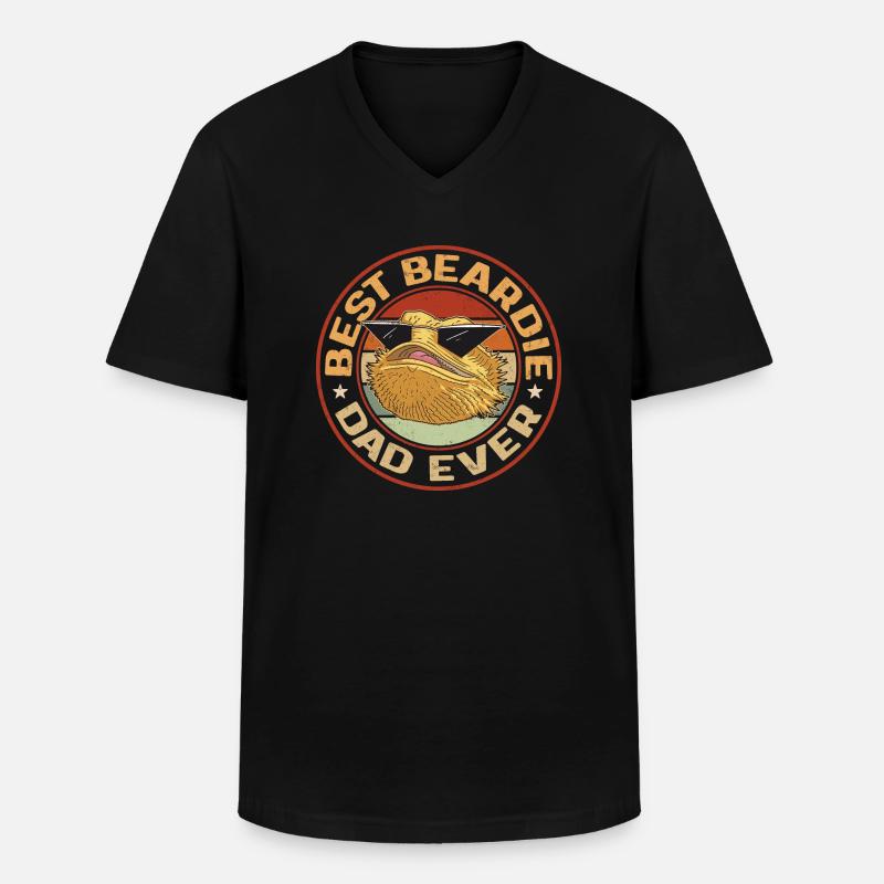 Bartagame Eidechse Reptil Herpetologe - Männer-T-Shirt mit V-Ausschnitt - Schwarz