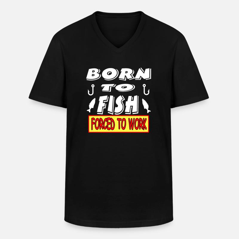 Angeln - Männer-T-Shirt mit V-Ausschnitt - Schwarz