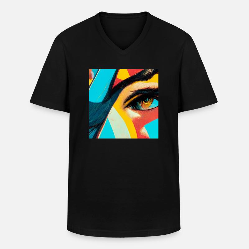Comic Pop Art - Männer-T-Shirt mit V-Ausschnitt - Schwarz