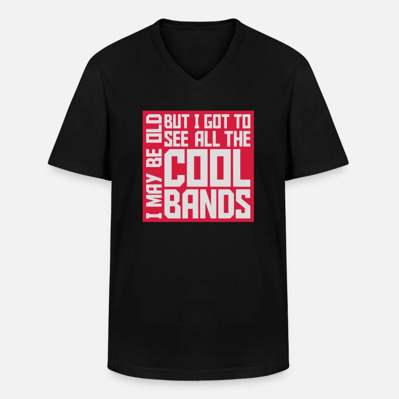 I may be old - Männer-T-Shirt mit V-Ausschnitt - Schwarz