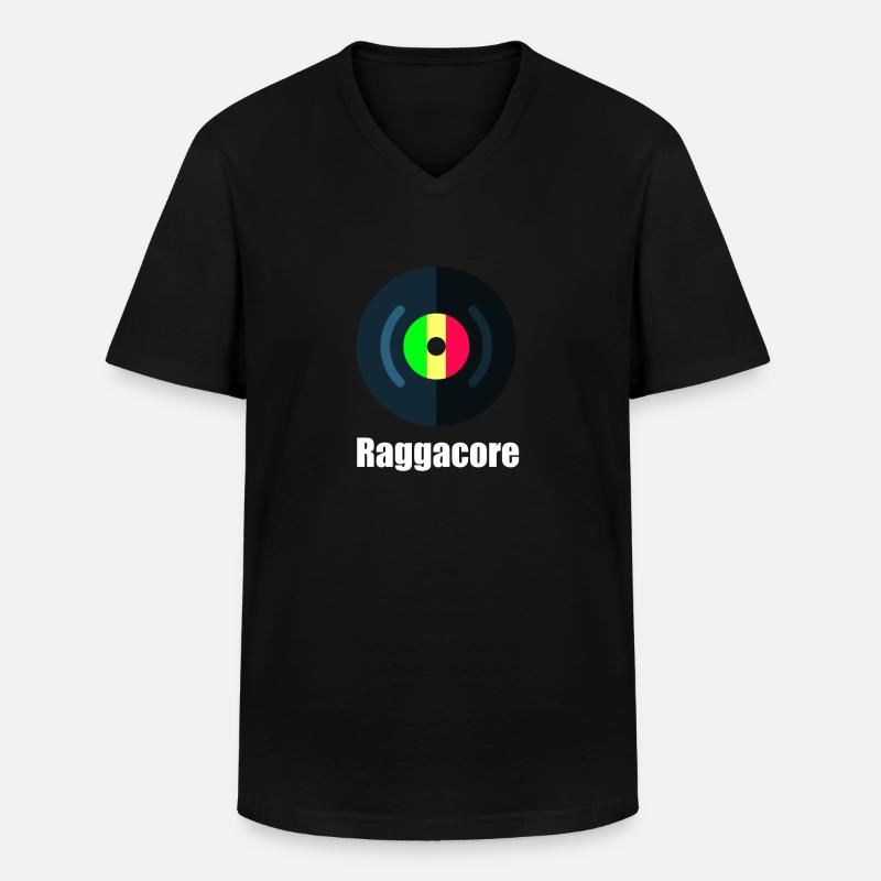 Raggacore - Männer-T-Shirt mit V-Ausschnitt - Schwarz