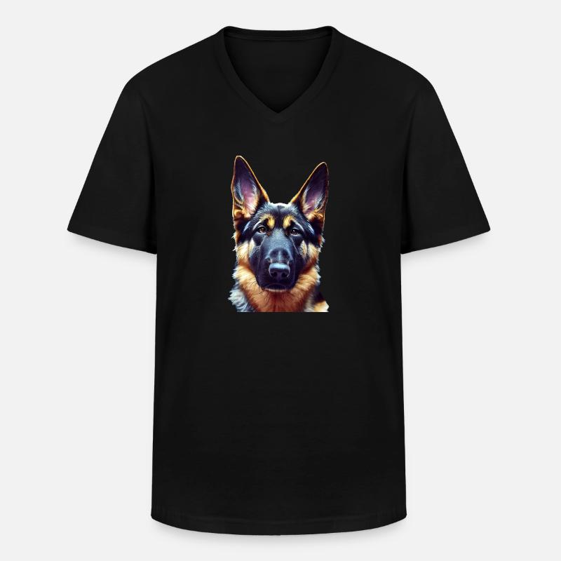 Deutscher Schäferhund Hund - Deutscher Schäferhund - Männer-T-Shirt mit V-Ausschnitt - Schwarz