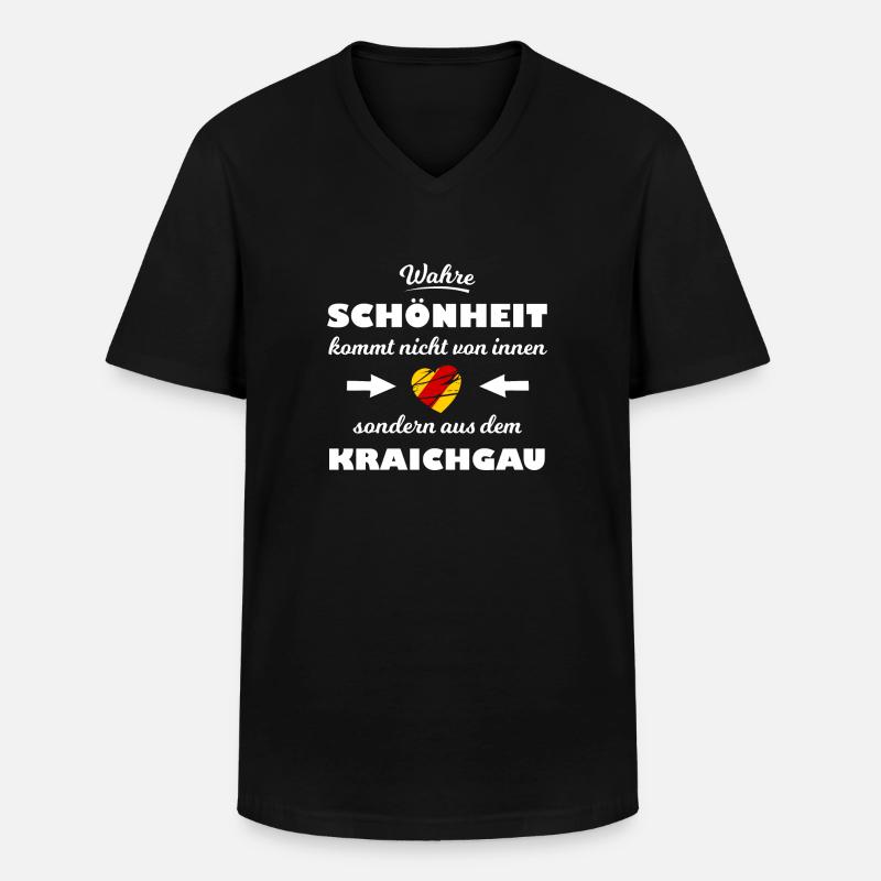Die Kraichgauer - Männer-T-Shirt mit V-Ausschnitt - Schwarz