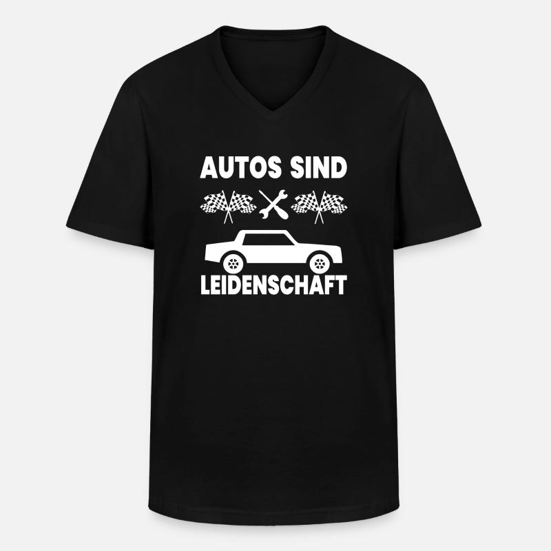 Auto - Männer-T-Shirt mit V-Ausschnitt - Schwarz