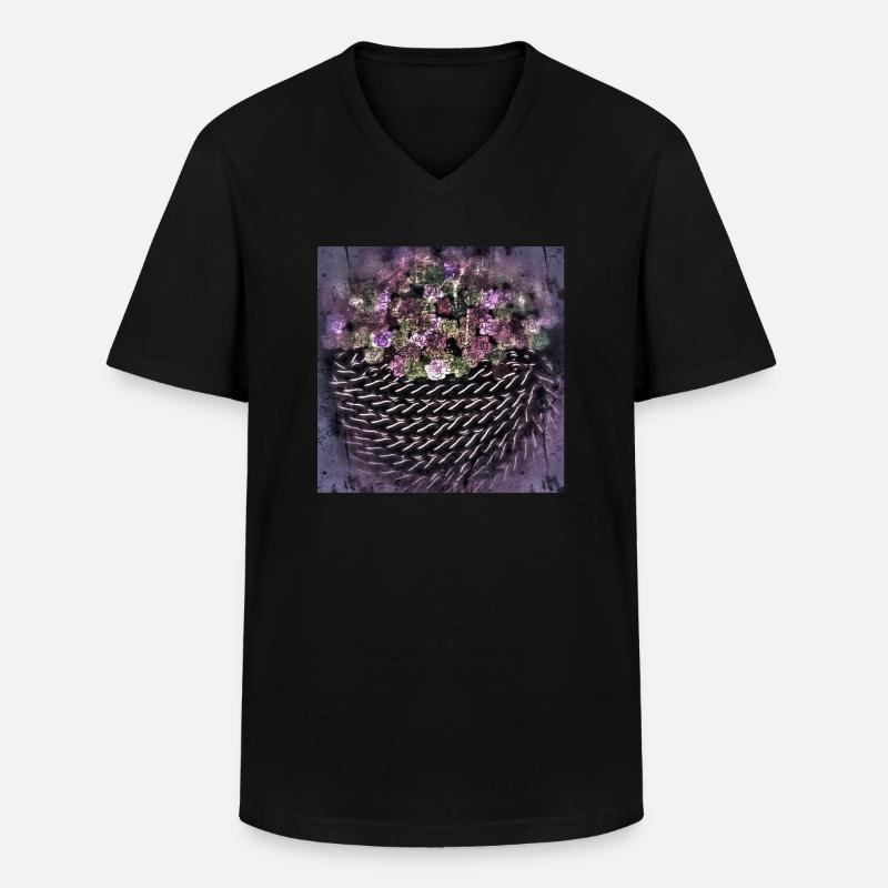 Rose - Männer-T-Shirt mit V-Ausschnitt - Schwarz
