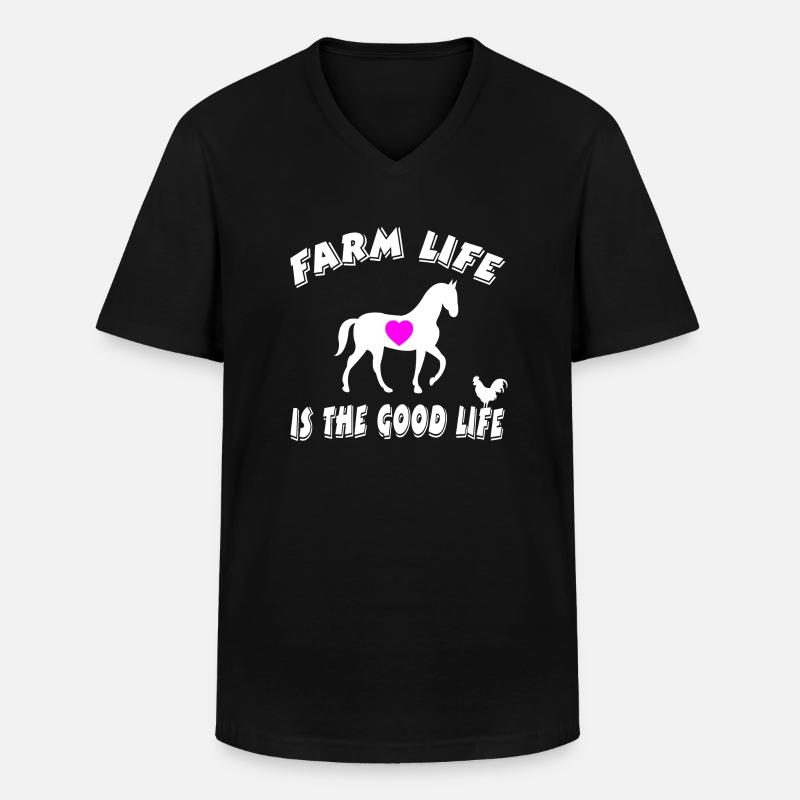 Bauernhof - Männer-T-Shirt mit V-Ausschnitt - Schwarz