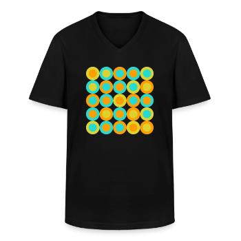 geometric pattern - Männer-T-Shirt mit V-Ausschnitt - Schwarz - Vorne - AI Model Male 178 dark (178cm)