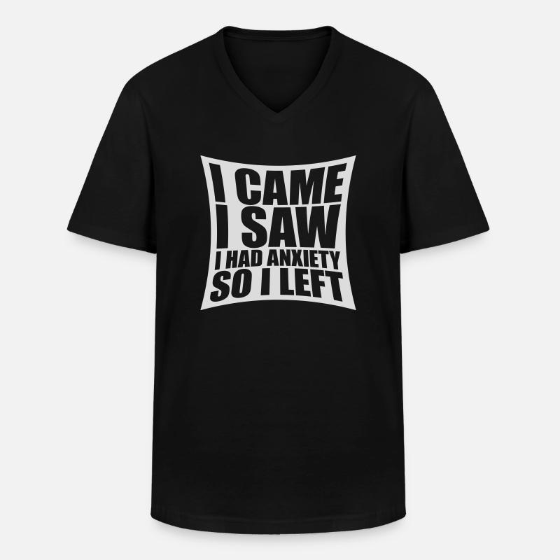 J’avais de l’anxiété en disant - T-shirt col V Homme - noir