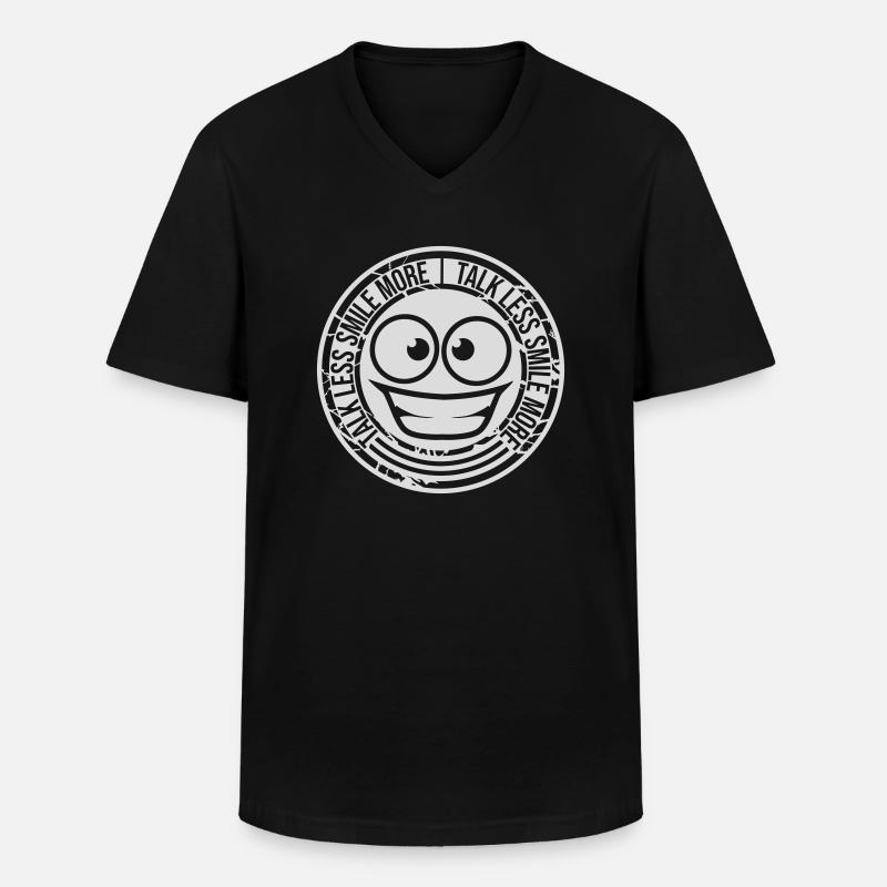 talk less smile more - Männer-T-Shirt mit V-Ausschnitt - Schwarz