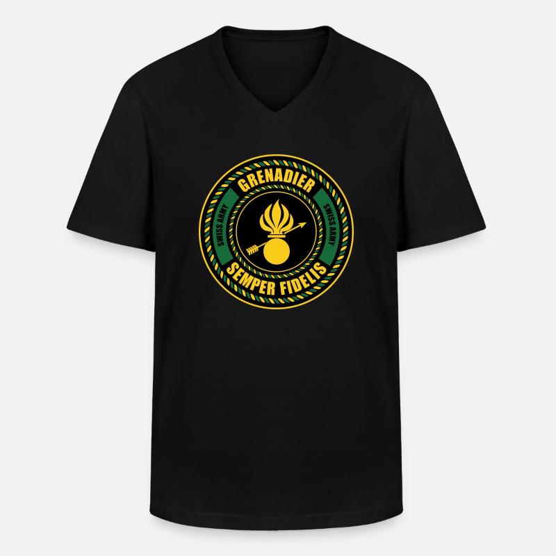 Grenadier - Männer-T-Shirt mit V-Ausschnitt - Schwarz