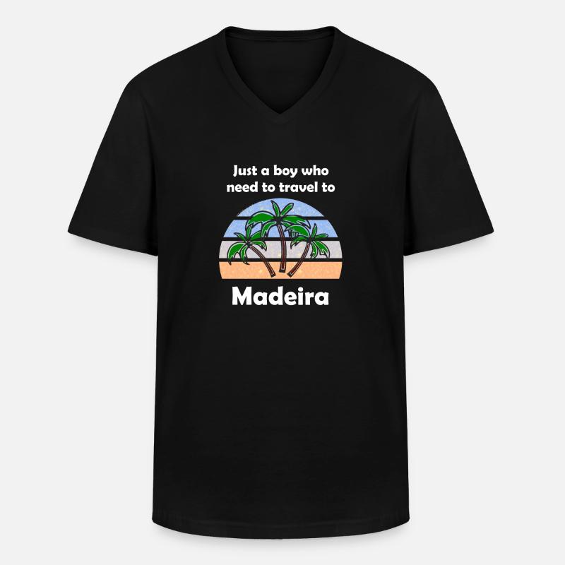 Der Junge aus Madeira - Männer-T-Shirt mit V-Ausschnitt - Schwarz
