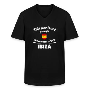 Fête à Ibiza - T-shirt col V Homme - noir - Devant - AI Model Male 178 dark (178cm)