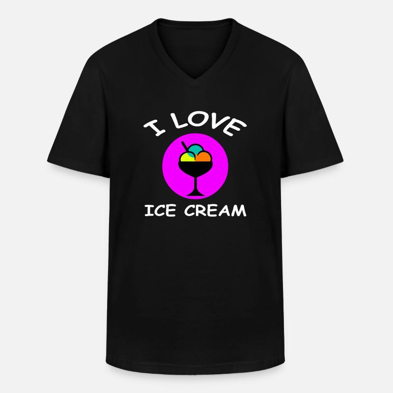 Eis - Männer-T-Shirt mit V-Ausschnitt - Schwarz