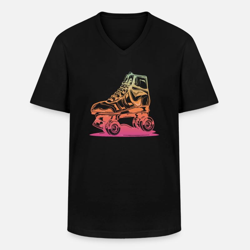 Rollerblades Rollerblade Skates Rollschuhe Retro - Männer-T-Shirt mit V-Ausschnitt - Schwarz