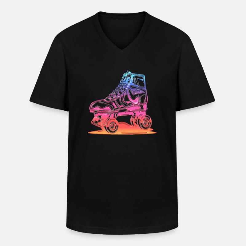 Rollerblades Rollerblade Skates Rollschuhe Retro - Männer-T-Shirt mit V-Ausschnitt - Schwarz