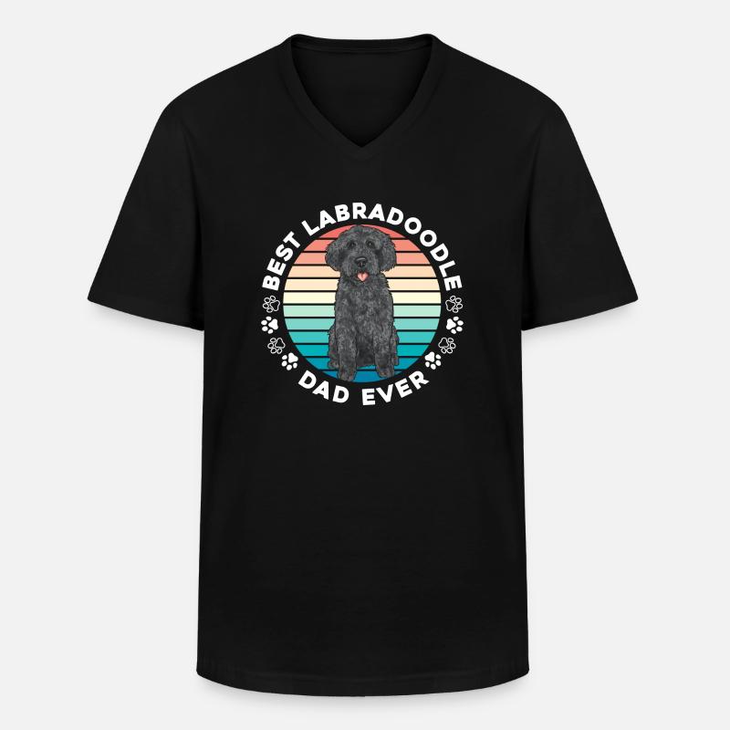 Labradoodle Hund - Männer-T-Shirt mit V-Ausschnitt - Schwarz